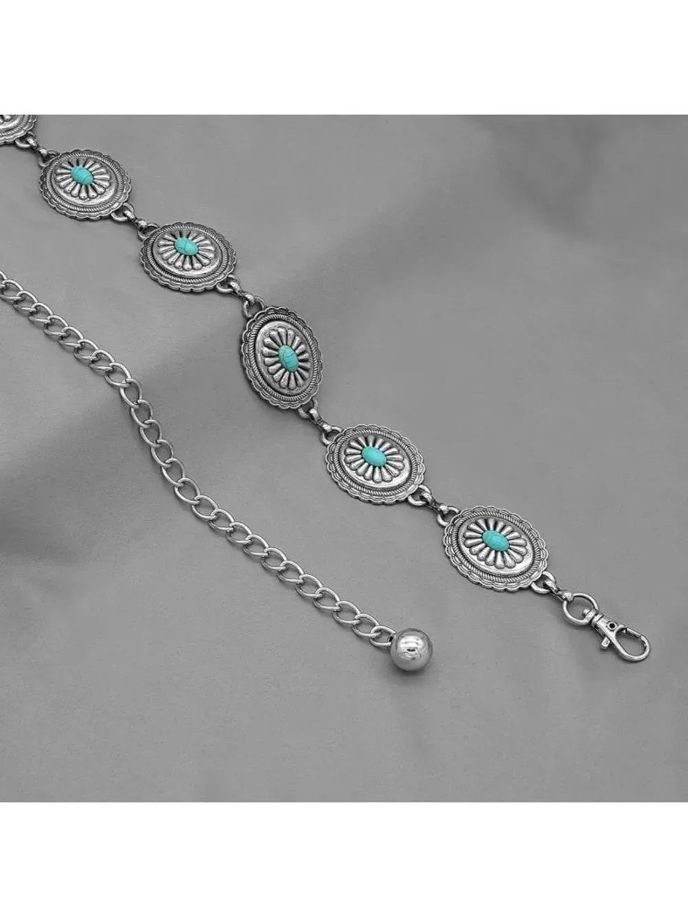 Stylish Western Cowgirl Metal Concho Chain Belt for Women - Trendy Waist